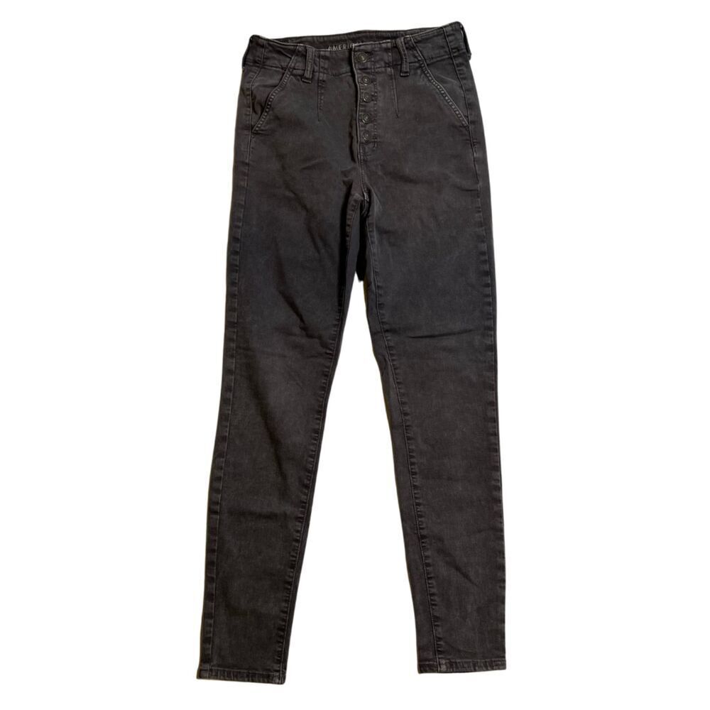 American Eagle Next Level Stretch Highest Rise Button Fly Jegging Gray Size 6